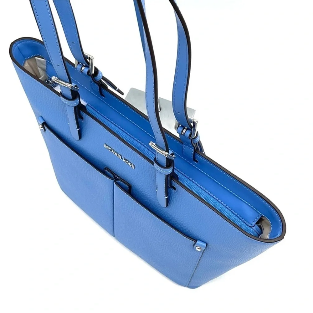 Michael Kors Jet Set Medium Pocket Tote Bag South Pacific Blue